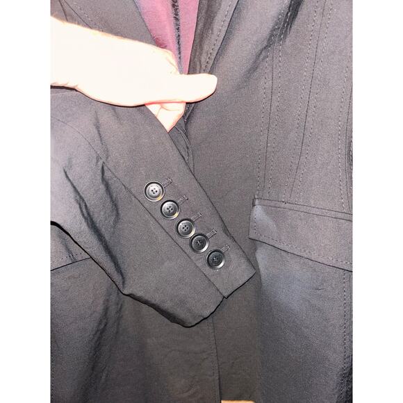 Karen Millen Preppy Academia Black Stretch Double Button Notched Lapel Blazer - Picture 4 of 9